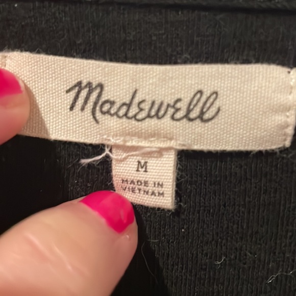 Madewell Black Tie Bottom Shirt Size Medium. - Picture 3 of 4